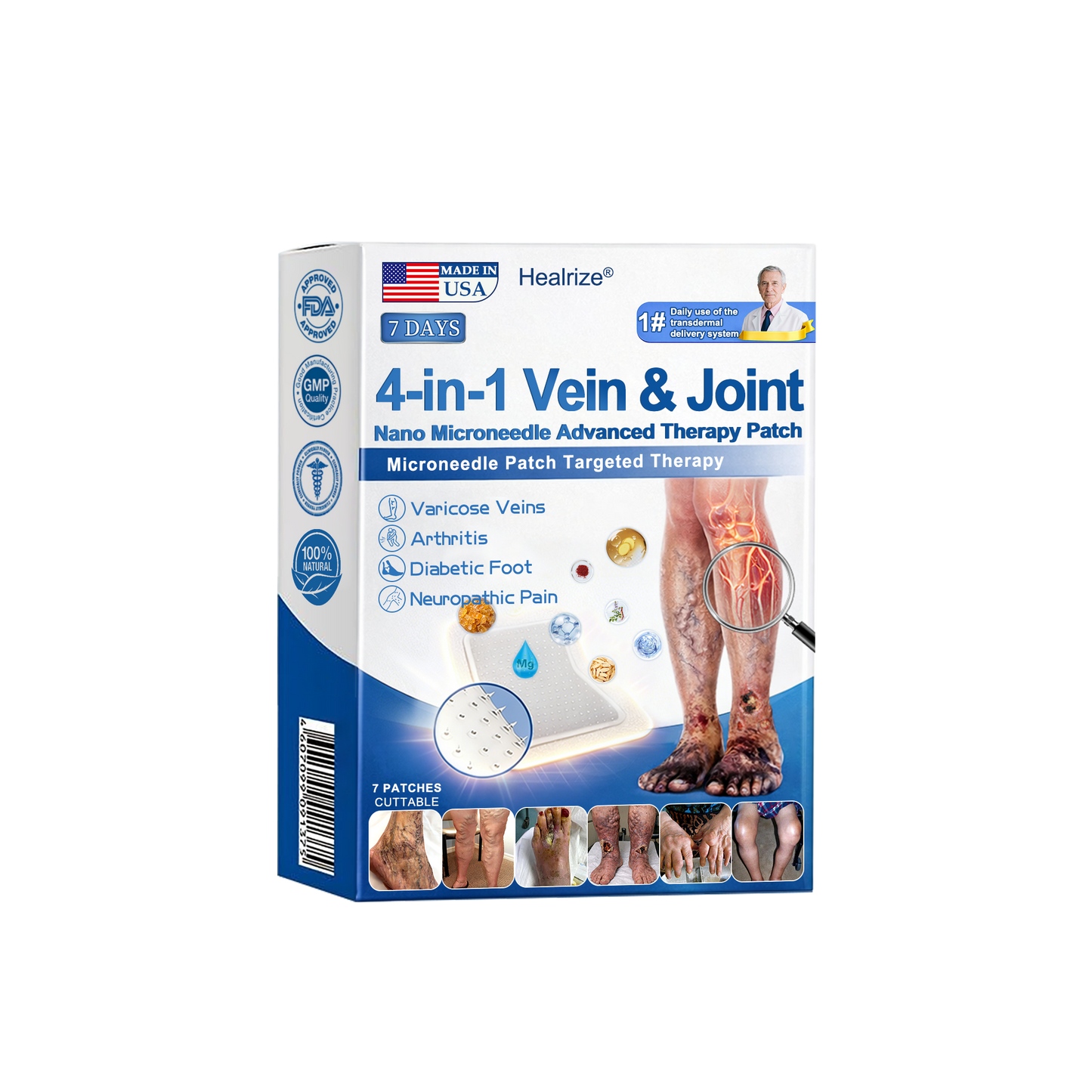 Healrize® 🗽4-in-1 Vein & Joint Nano Microneedle Advanced Therapy Patch🔥Instant Relief, Long-Term Results