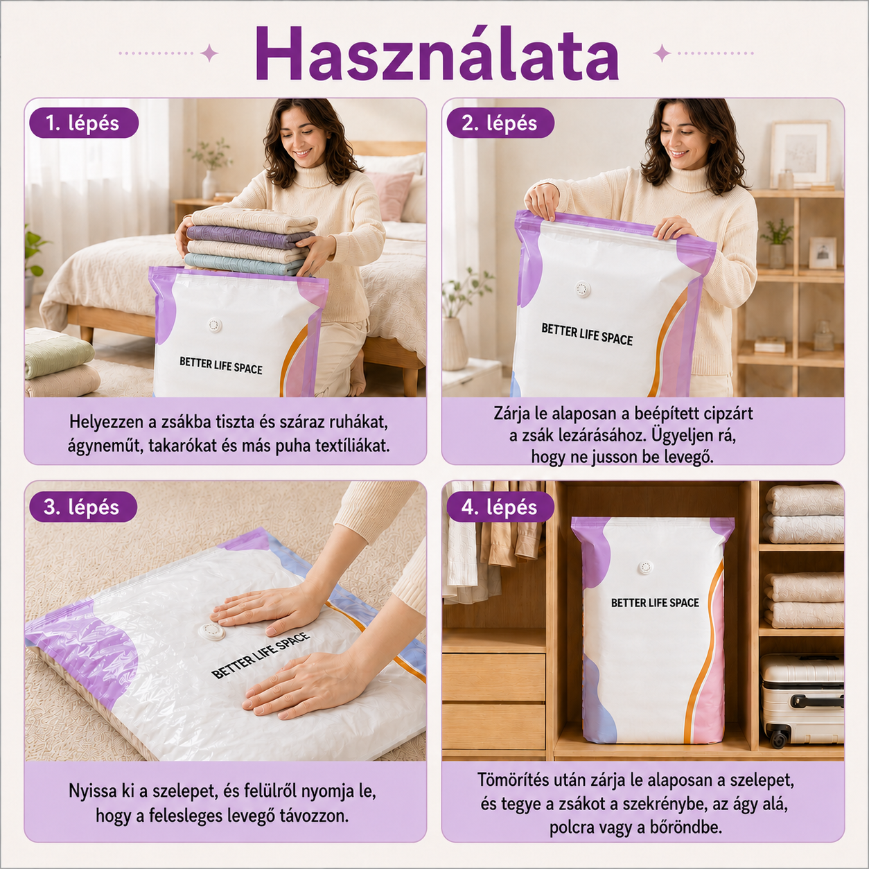 UTOLSÓ NAP! 🔥 70% KEDVEZMÉNY ✨ SVOZK® Pumpás 3D vákuumos tárolótasakok 📦 A tökéletes többfunkciós rendszerező ruhákhoz, játékokhoz, könyvekhez és plüssállatokhoz 🧸📚👕🧦