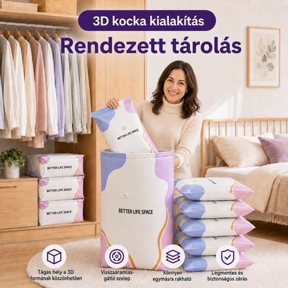 UTOLSÓ NAP! 🔥 70% KEDVEZMÉNY ✨ SVOZK® Pumpás 3D vákuumos tárolótasakok 📦 A tökéletes többfunkciós rendszerező ruhákhoz, játékokhoz, könyvekhez és plüssállatokhoz 🧸📚👕🧦