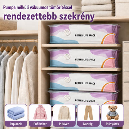 UTOLSÓ NAP! 🔥 70% KEDVEZMÉNY ✨ SVOZK® Pumpás 3D vákuumos tárolótasakok 📦 A tökéletes többfunkciós rendszerező ruhákhoz, játékokhoz, könyvekhez és plüssállatokhoz 🧸📚👕🧦