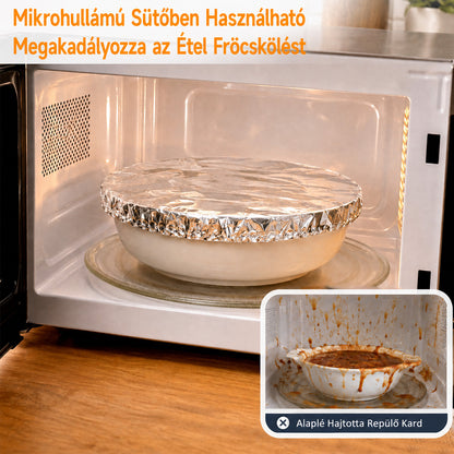SVOZK® 🍽️ Újrahasználható, rugalmas alumíniumfóliás ételfedők tálakhoz, tányérokhoz és edényekhez — tartsa frissebben a maradékokat, készítse elő egyszerűbben az ételeket, és tároljon mindent rendezetten a hűtőben. ✨🥗❄️