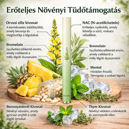 DOCTIA® természetes ökörfarkkóró-aromaterápiás diffúzor a tüdő egészségének támogatására