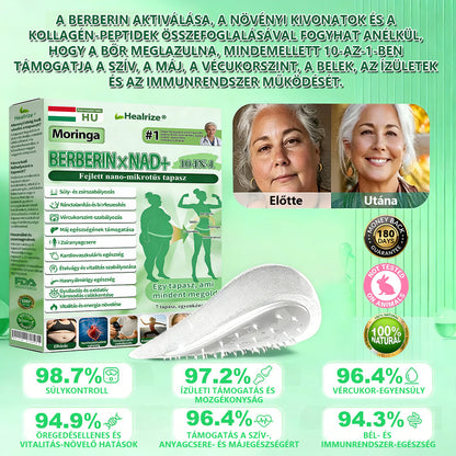 🇭🇺【Utolsó napi akció 80% KEDVEZMÉNY】💍Healrize® Moringa–Berberin és NAD+ 10 az 1-ben Fejlett Nano Mikrotűs Tapasz✨7 Párna dobozonként · Egyhetes készlet