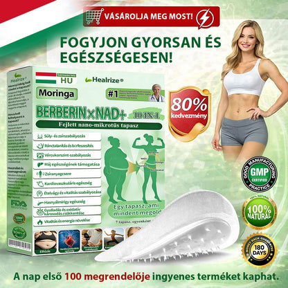 🇭🇺【Utolsó napi akció 80% KEDVEZMÉNY】💍Healrize® Moringa–Berberin és NAD+ 10 az 1-ben Fejlett Nano Mikrotűs Tapasz✨7 Párna dobozonként · Egyhetes készlet