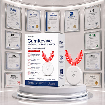 🔥 Spórolj 50%-ot Ma! 丨 REBYIPO® GumRevive – Fejlett Kettős Hullámhosszú Ínyápoló Rendszer 🦷✨