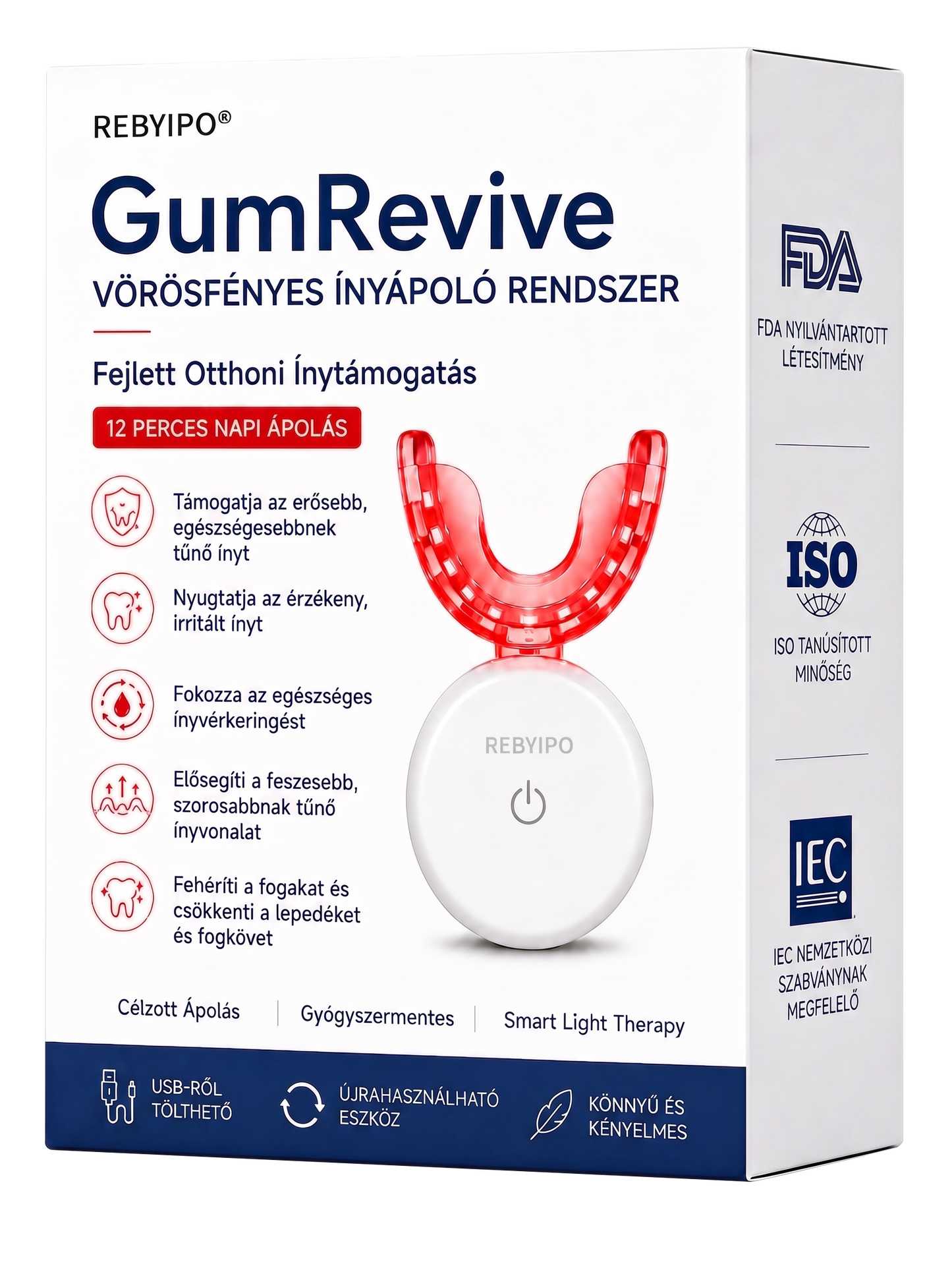 🔥 Spórolj 50%-ot Ma! 丨 REBYIPO® GumRevive – Fejlett Kettős Hullámhosszú Ínyápoló Rendszer 🦷✨