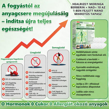 Hivatalos Webáruház | 💥Healrize® Moringa–Berberin és NAD+ 10 az 1-ben Fejlett Nano Mikrotűs Tapasz  ✅ Napi egy alkalmazás · Látható változások akár 7 napon belül