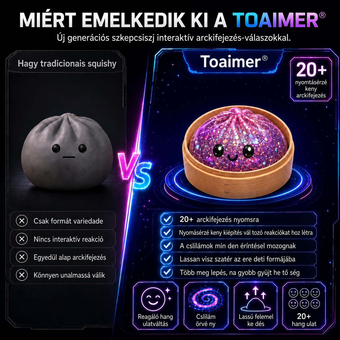 ⏳ UTOLSÓ ESÉLY AZ 50% KEDVEZMÉNYRE! 丨 Toaimer® Varázslatos Arcváltó Gombóc Squishy