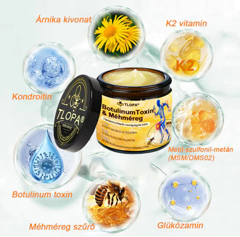✅TLOPA® Fájdalomcsillapító, 😊csontregeneráló krém botulinum-toxinnal és méhméreggel 🐝
