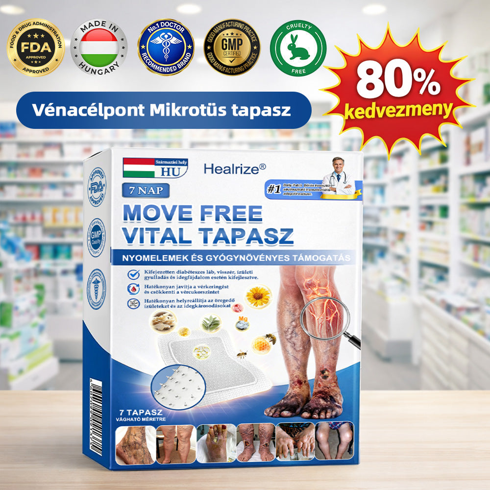 🇭🇺🌱✅𝐇𝐞𝐚𝐥𝐫𝐢𝐳𝐞® MoveFree Vital tapasz⚡Nyomelemek és gyógynövényes támogatás🌱Cukorbetegség, visszér, ízületi gyulladás, idegfájdalom