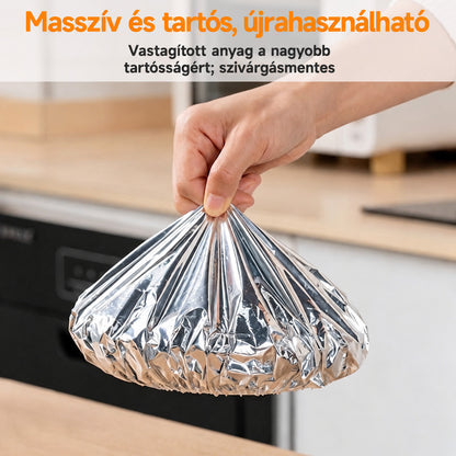 SVOZK® 🍽️ Újrahasználható, rugalmas alumíniumfóliás ételfedők tálakhoz, tányérokhoz és edényekhez — tartsa frissebben a maradékokat, készítse elő egyszerűbben az ételeket, és tároljon mindent rendezetten a hűtőben. ✨🥗❄️