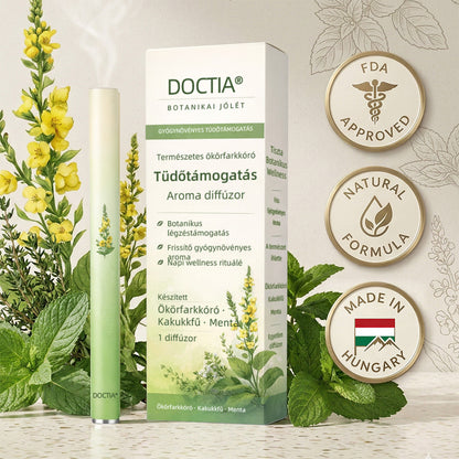 DOCTIA® természetes ökörfarkkóró-aromaterápiás diffúzor a tüdő egészségének támogatására