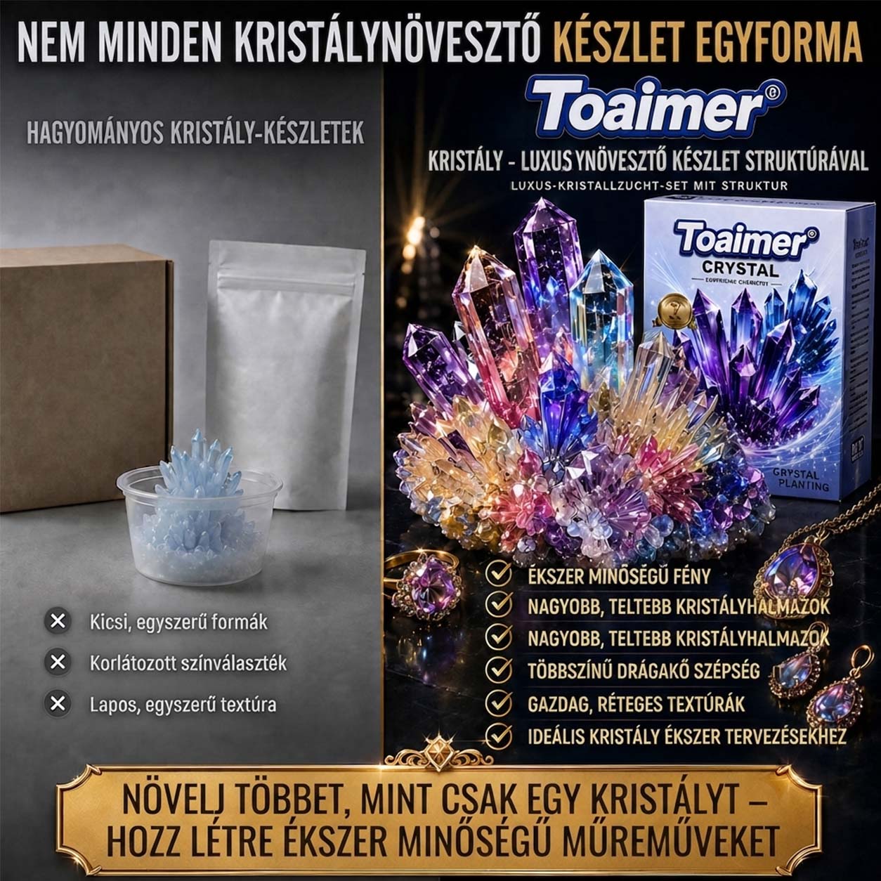 💥 Ma 50% kedvezmény | 👨‍👩‍👧‍👦Toaimer® CrystalGenesis — Növeszd meg saját luxus kristályékszeredet 💎