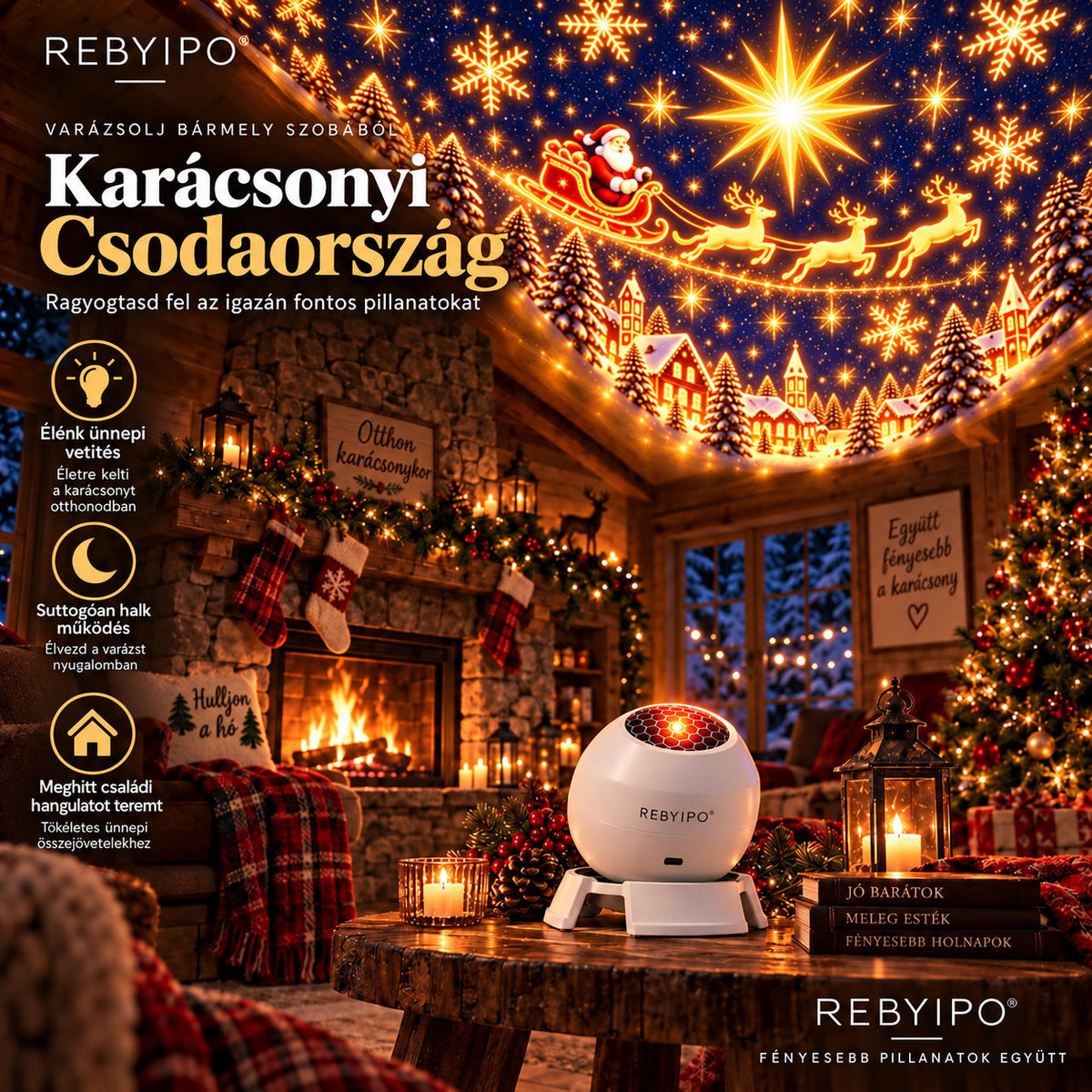 REBYIPO® 🎄 Karácsonyi fények – Varázsolj ünnepi hangulatot otthonodba! 🎈