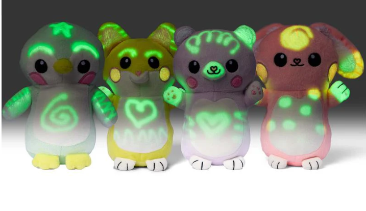 GlowBabies Glow-in-the-Dark Plush Toys with Magic Light Pen