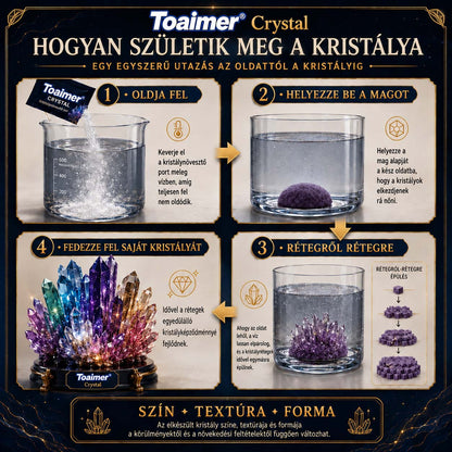 💥 Ma 50% kedvezmény | 👨‍👩‍👧‍👦Toaimer® CrystalGenesis — Növeszd meg saját luxus kristályékszeredet 💎