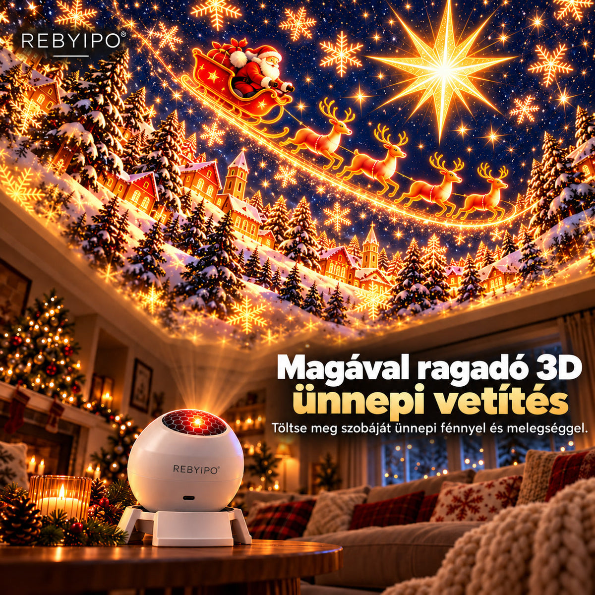 REBYIPO® 🎄 Karácsonyi fények – Varázsolj ünnepi hangulatot otthonodba! 🎈