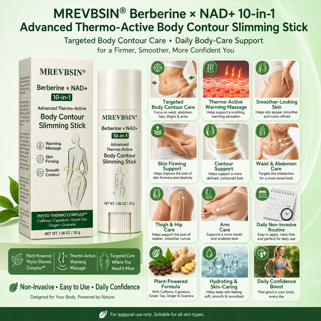 𝐏𝐡𝐲𝐬𝐢𝐜𝐢𝐚𝐧-𝐅𝐨𝐫𝐦𝐮𝐥𝐚𝐭𝐞𝐝🌱 | 𝐌𝐑𝐄𝐕𝐁𝑺𝑰𝑵® 𝐁𝐞𝐫𝐛𝐞𝐫𝐢𝐧𝐞 × 𝐍𝐀𝐃+ 𝟏𝟎-𝐢𝐧-𝟏 𝐀𝐝𝐯𝐚𝐧𝐜𝐞𝐝 𝐓𝐡𝐞𝐫𝐦𝐨-𝐀𝐜𝐭𝐢𝐯𝐞 𝐁𝐨𝐝𝐲 𝐂𝐨𝐧𝐭𝐨𝐮𝐫 𝐒𝐥𝐢𝐦𝐦𝐢𝐧𝐠 𝐒𝐭𝐢𝐜𝐤 (𝐅𝐨𝐫 𝐚 𝐅𝐢𝐫𝐦𝐞𝐫, 𝐒𝐦𝐨𝐨𝐭𝐡𝐞𝐫 & 𝐌𝐨𝐫𝐞 𝐃𝐞𝐟𝐢𝐧𝐞𝐝-𝐋𝐨𝐨𝐤𝐢𝐧𝐠 𝐁𝐨𝐝𝐲)