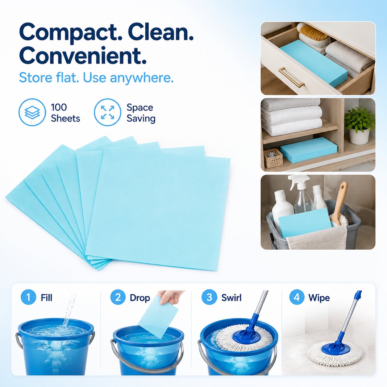 100-Piece Multi-Effect Floor Cleaning Sheets