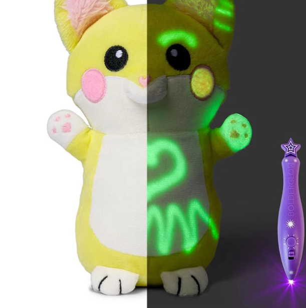 GlowBabies Glow-in-the-Dark Plush Toys with Magic Light Pen