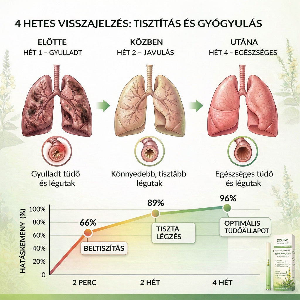 DOCTIA® természetes ökörfarkkóró-aromaterápiás diffúzor a tüdő egészségének támogatására