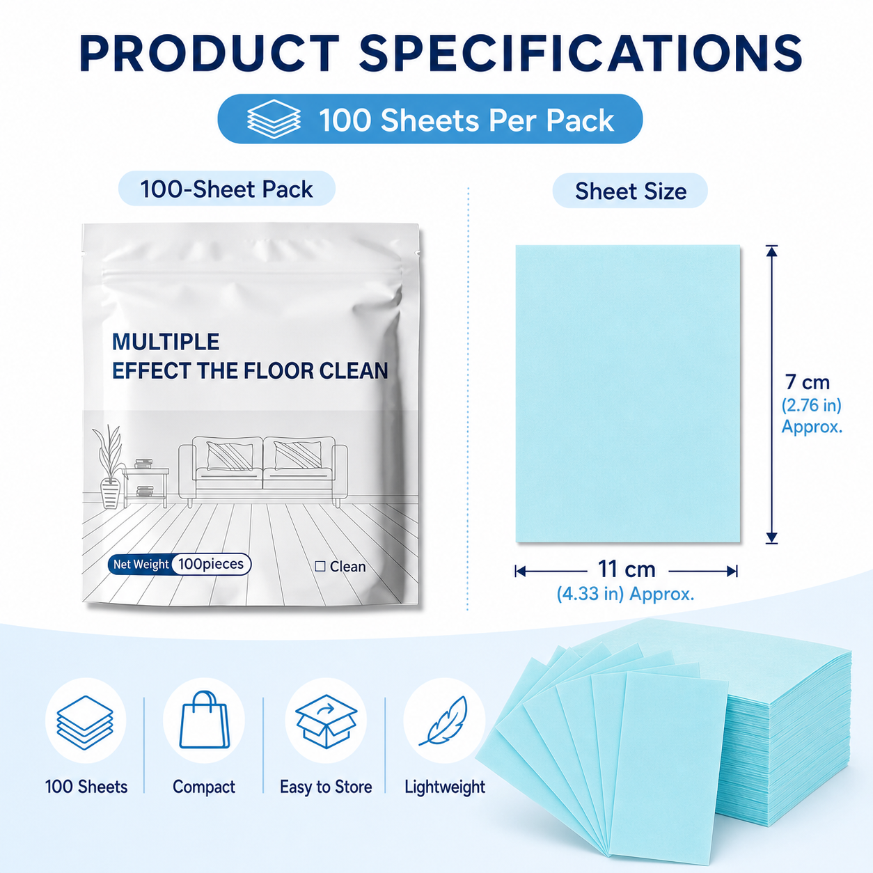 100 sheets per pack product specifications
